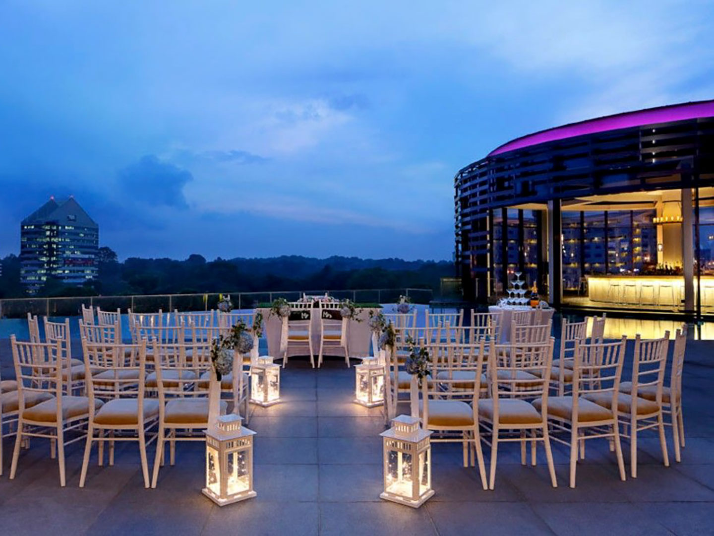 rooftop wedding, sunset wedding at Park Hotel Alexandra 