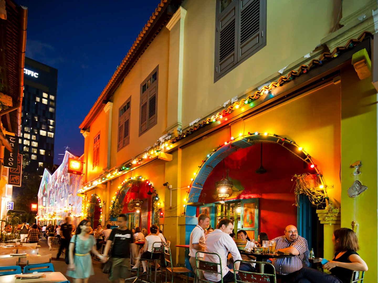 Arab Street Singapore at Night